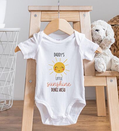 BK Kids İsimli Daddy's Little Sunshine Tasarımlı Bebek Body Zıbın - Model 1