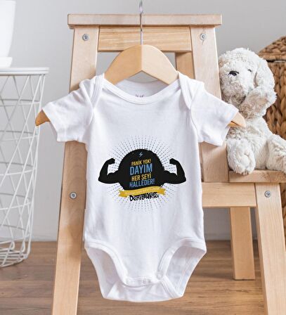 BK Kids İsimli Dayım Her Şeyi Halleder Tasarımlı Bebek Body Zıbın - Model 1