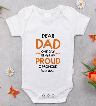 BK Kids İsimli Dear Dad Tasarımlı Bebek Body Zıbın - Model 1