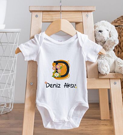 BK Kids İsimli Harfli Bebek Body Zıbın - Model 1