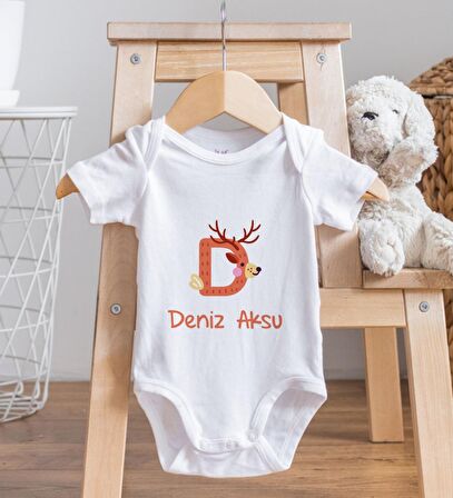 BK Kids İsimli Harfli Bebek Body Zıbın - Model 2