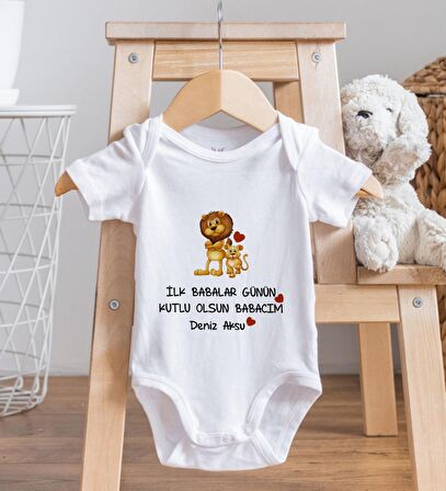 BK Kids İsimli İlk Babalar Günü Tasarımlı Bebek Body Zıbın - Model 3