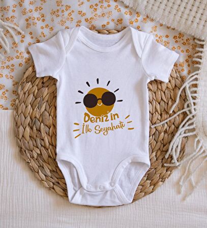 BK Kids İsimli İlk Seyahat Tasarımlı Bebek Body Zıbın - Model 1