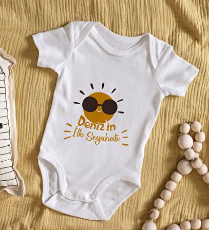 BK Kids İsimli İlk Seyahat Tasarımlı Bebek Body Zıbın - Model 1