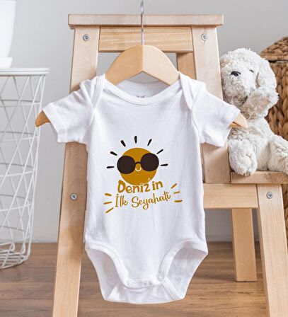 BK Kids İsimli İlk Seyahat Tasarımlı Bebek Body Zıbın - Model 1