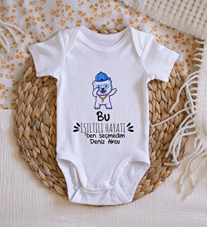 BK Kids İsimli Işıltılı Hayatı Ben Seçmedim Tasarımlı Bebek Body Zıbın - Model 1