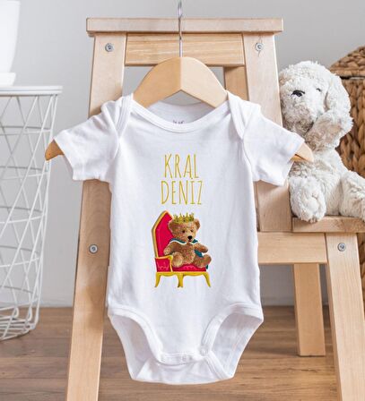 BK Kids İsimli Kral Tasarımlı Bebek Body Zıbın - Model 1