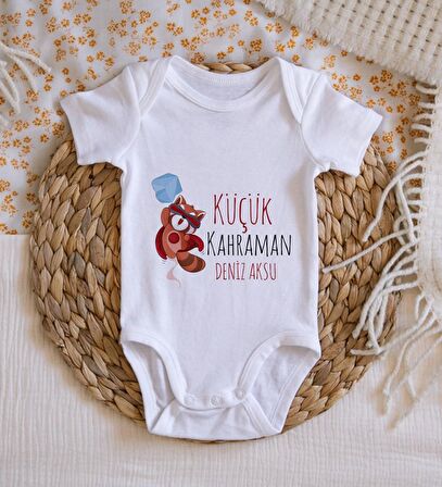 BK Kids İsimli Küçük Kahraman Tasarımlı Bebek Body Zıbın - Model 1