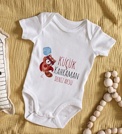 BK Kids İsimli Küçük Kahraman Tasarımlı Bebek Body Zıbın - Model 1