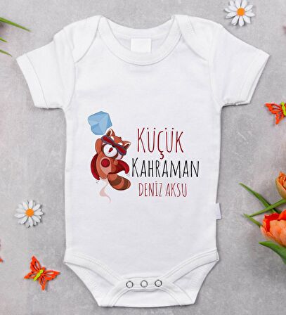BK Kids İsimli Küçük Kahraman Tasarımlı Bebek Body Zıbın - Model 1
