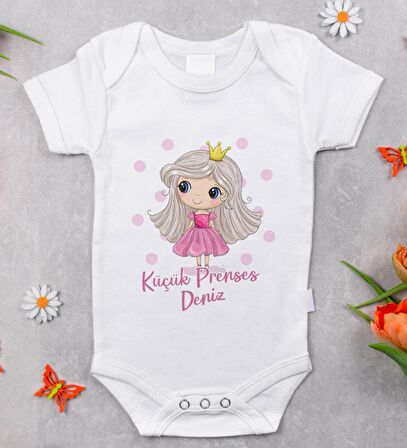 BK Kids İsimli Küçük Prenses Tasarımlı Bebek Body Zıbın - Model 1