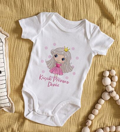 BK Kids İsimli Küçük Prenses Tasarımlı Bebek Body Zıbın - Model 1