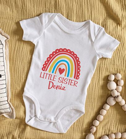 BK Kids İsimli Little Sister Tasarımlı Bebek Body Zıbın - Model 1