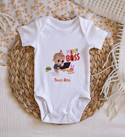 BK Kids İsimli Mini Boss Tasarımlı Bebek Body Zıbın - Model 1