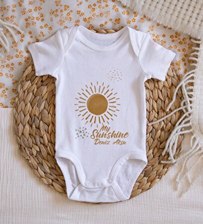 BK Kids İsimli My Sunshine Tasarımlı Bebek Body Zıbın - Model 1