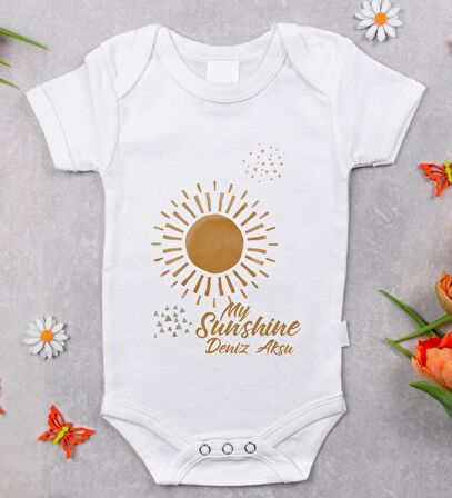 BK Kids İsimli My Sunshine Tasarımlı Bebek Body Zıbın - Model 1