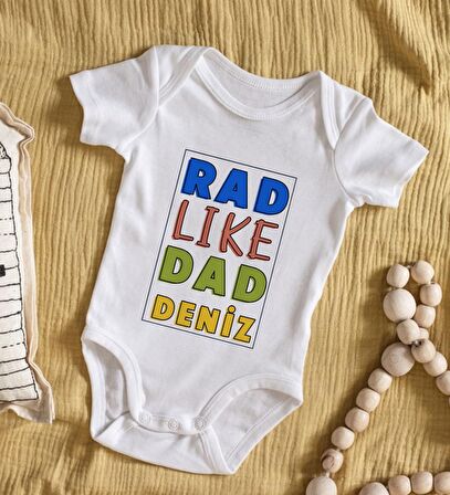 BK Kids İsimli Rad Like Dad Tasarımlı Bebek Body Zıbın - Model 1