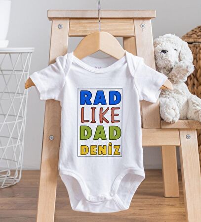 BK Kids İsimli Rad Like Dad Tasarımlı Bebek Body Zıbın - Model 1