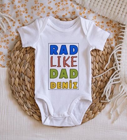 BK Kids İsimli Rad Like Dad Tasarımlı Bebek Body Zıbın - Model 1