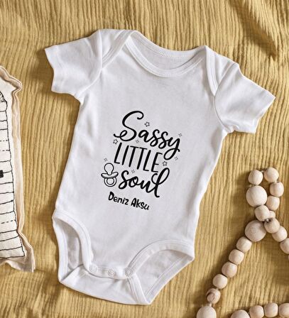 BK Kids İsimli Sassy Little Soul Tasarımlı Bebek Body Zıbın - Model 1
