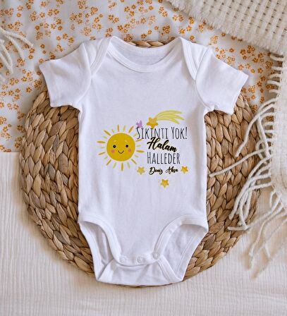 BK Kids İsimli Sıkıntı Yok Halam Halleder Tasarımlı Bebek Body Zıbın - Model 1