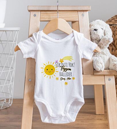 BK Kids İsimli Sıkıntı Yok Teyzem Halleder Tasarımlı Bebek Body Zıbın - Model 1