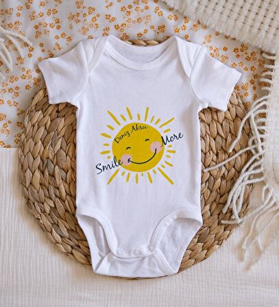 BK Kids İsimli Smile More Tasarımlı Bebek Body Zıbın - Model 1