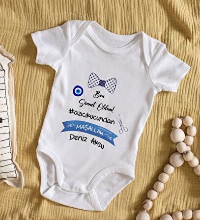 BK Kids İsimli Sünnet Tasarımlı Bebek Body Zıbın - Model 2
