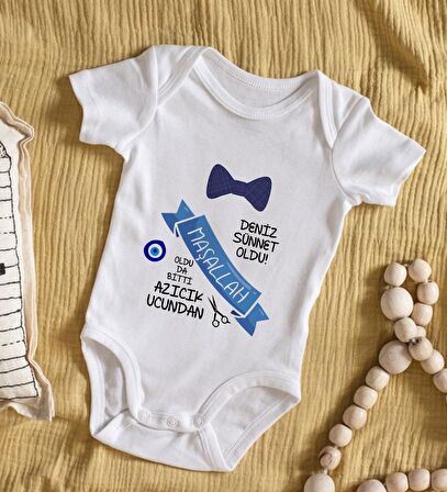 BK Kids İsimli Sünnet Tasarımlı Bebek Body Zıbın - Model 3