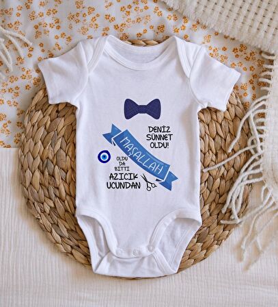 BK Kids İsimli Sünnet Tasarımlı Bebek Body Zıbın - Model 3