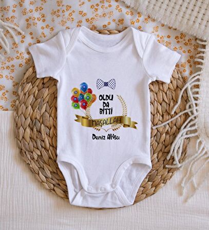 BK Kids İsimli Sünnet Tasarımlı Bebek Body Zıbın - Model 4