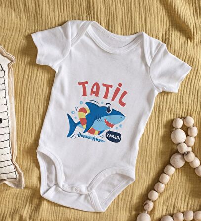 BK Kids İsimli Tatil Zamanı Tasarımlı Bebek Body Zıbın - Model 1
