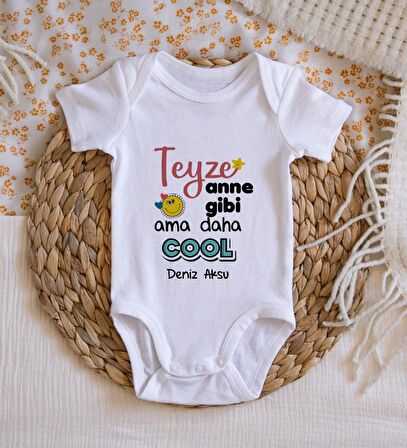 BK Kids İsimli Teyze Anne Gibi Tasarımlı Bebek Body Zıbın - Model 1