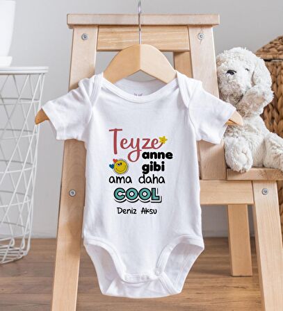 BK Kids İsimli Teyze Anne Gibi Tasarımlı Bebek Body Zıbın - Model 1