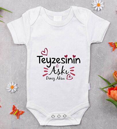 BK Kids İsimli Teyzesinin Aşkı Tasarımlı Bebek Body Zıbın - Model 1