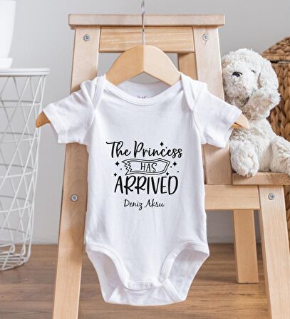 BK Kids İsimli The Princess Has Arrived Tasarımlı Bebek Body Zıbın - Model 1