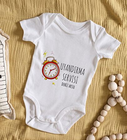 BK Kids İsimli Uyandırma Servisi Tasarımlı Bebek Body Zıbın - Model 1