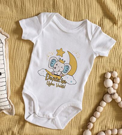 BK Kids İsimli Uyku Vakti Tasarımlı Bebek Body Zıbın - Model 1