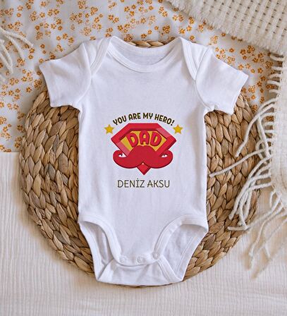 BK Kids İsimli You Are My Hero Tasarımlı Bebek Body Zıbın - Model 1