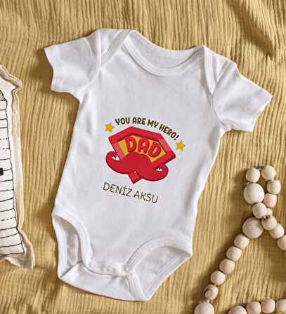BK Kids İsimli You Are My Hero Tasarımlı Bebek Body Zıbın - Model 1