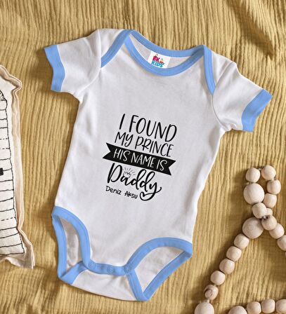 BK Kids Kişiye Özel Mavi Bebek Body Zıbın - Model 4