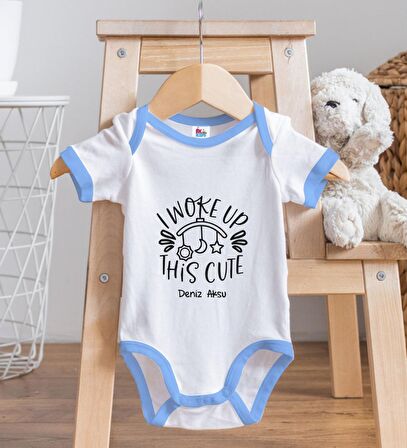 BK Kids Kişiye Özel Mavi Bebek Body Zıbın - Model 5