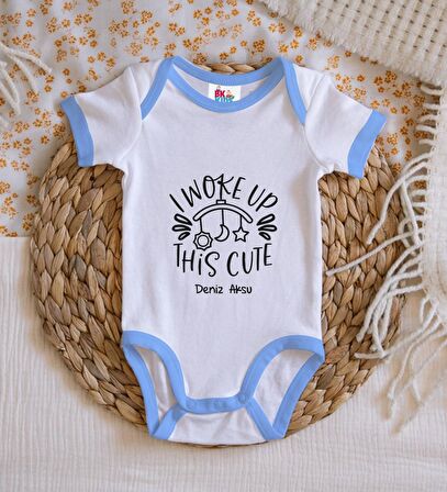 BK Kids Kişiye Özel Mavi Bebek Body Zıbın - Model 5