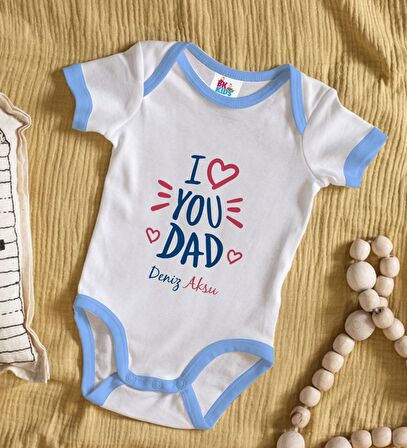 BK Kids Kişiye Özel Mavi Bebek Body Zıbın - Model 10