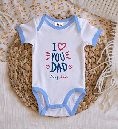 BK Kids Kişiye Özel Mavi Bebek Body Zıbın - Model 10