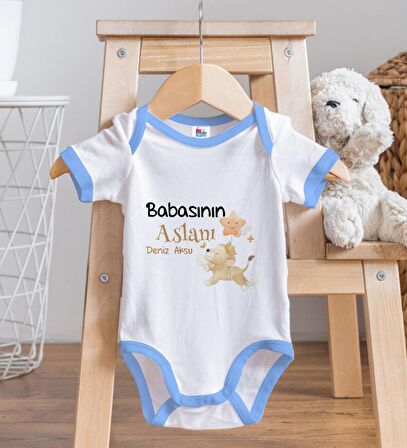 BK Kids Kişiye Özel Mavi Bebek Body Zıbın - Model 12