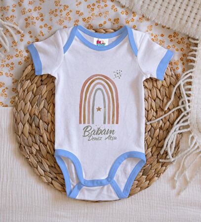 BK Kids Kişiye Özel Mavi Bebek Body Zıbın - Model 19