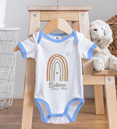 BK Kids Kişiye Özel Mavi Bebek Body Zıbın - Model 19