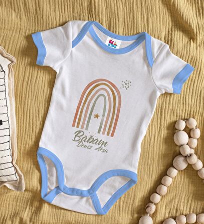 BK Kids Kişiye Özel Mavi Bebek Body Zıbın - Model 19