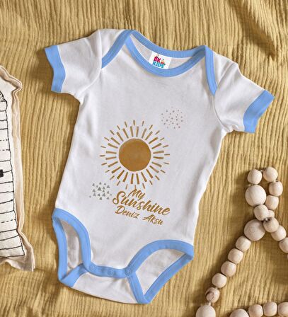 BK Kids Kişiye Özel Mavi Bebek Body Zıbın - Model 20